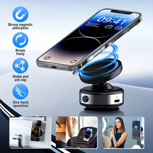 Vacuum Magnetic Suction Cup Phone Mount with 360 Degree Rotation