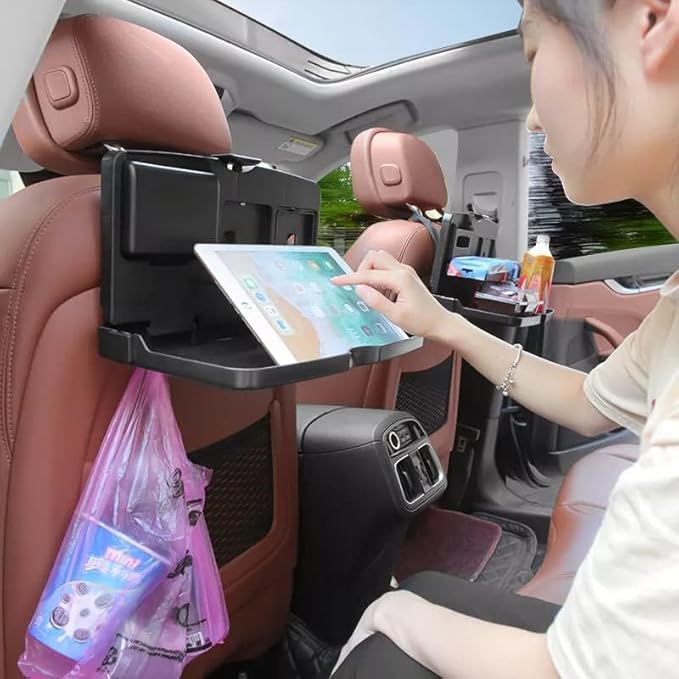 Car Travel Plastic Fold able Meal Drink Cup Tray