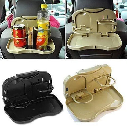 Car Travel Plastic Fold able Meal Drink Cup Tray